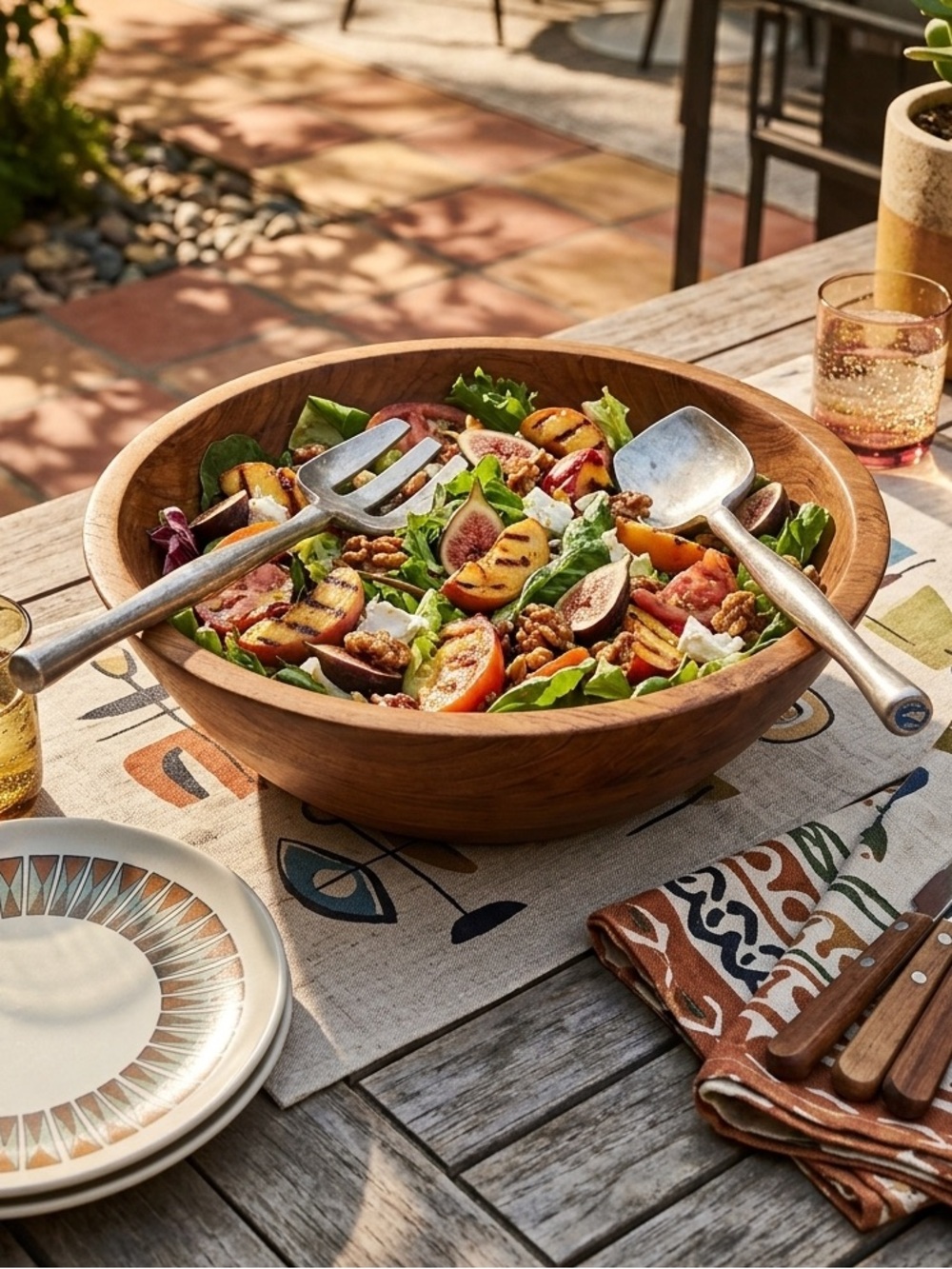 Mexican Hand-Forged Aluminum Salad Serving Set Eagle Mark